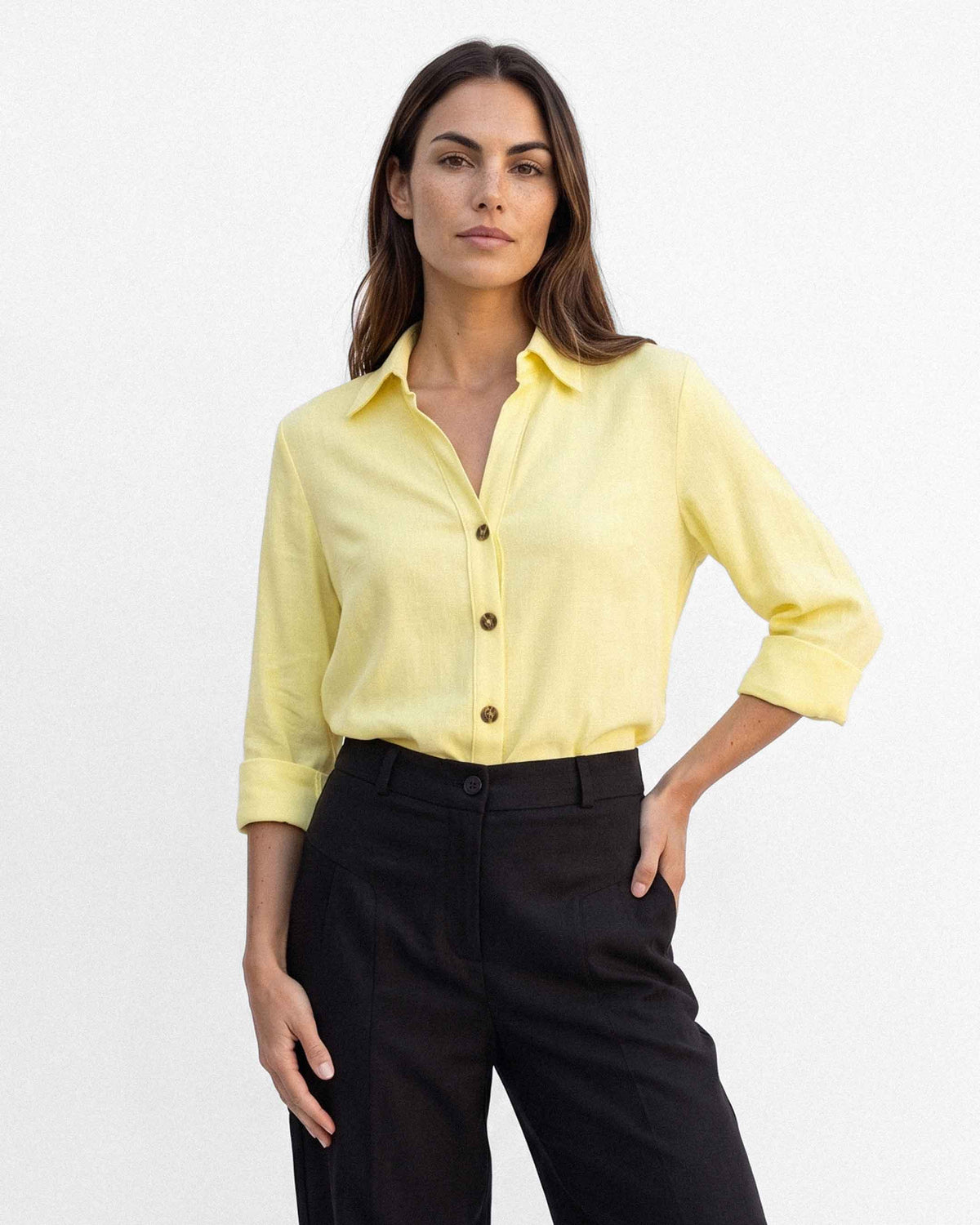 Blusa Grecca Thai, color amarillo