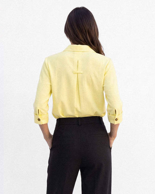 Blusa Grecca Thai, color amarillo