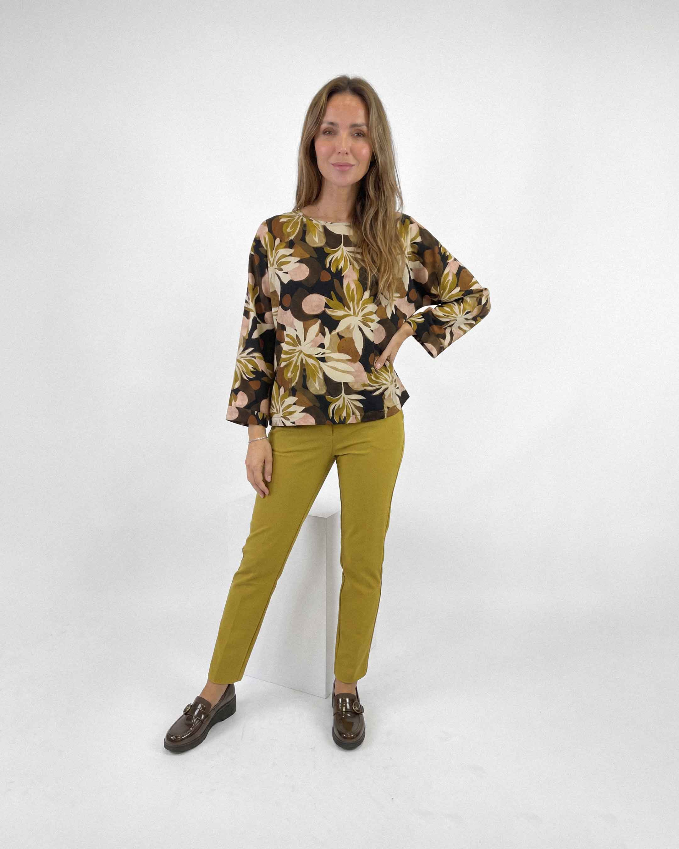 Blusa Anastassia Oliver Delhi Crudo Mostaza