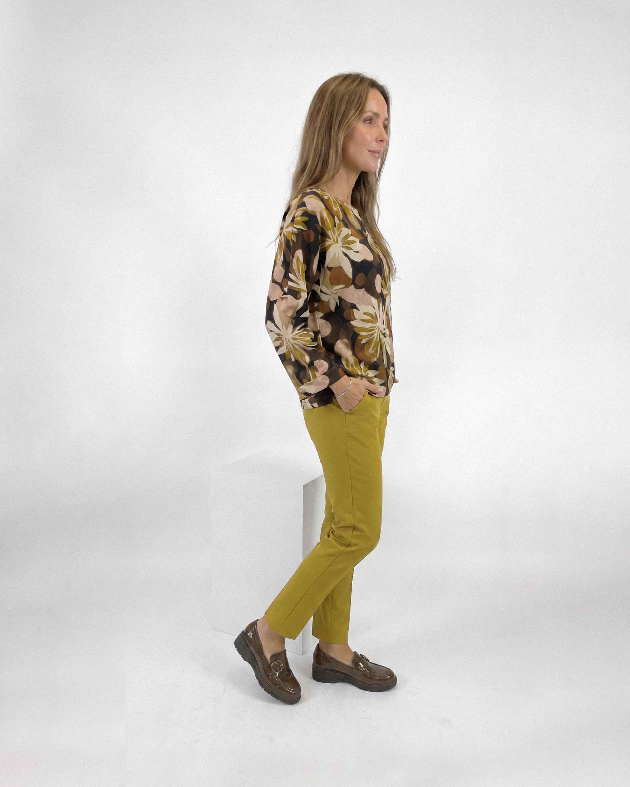 Blusa Anastassia Oliver Delhi Crudo Mostaza