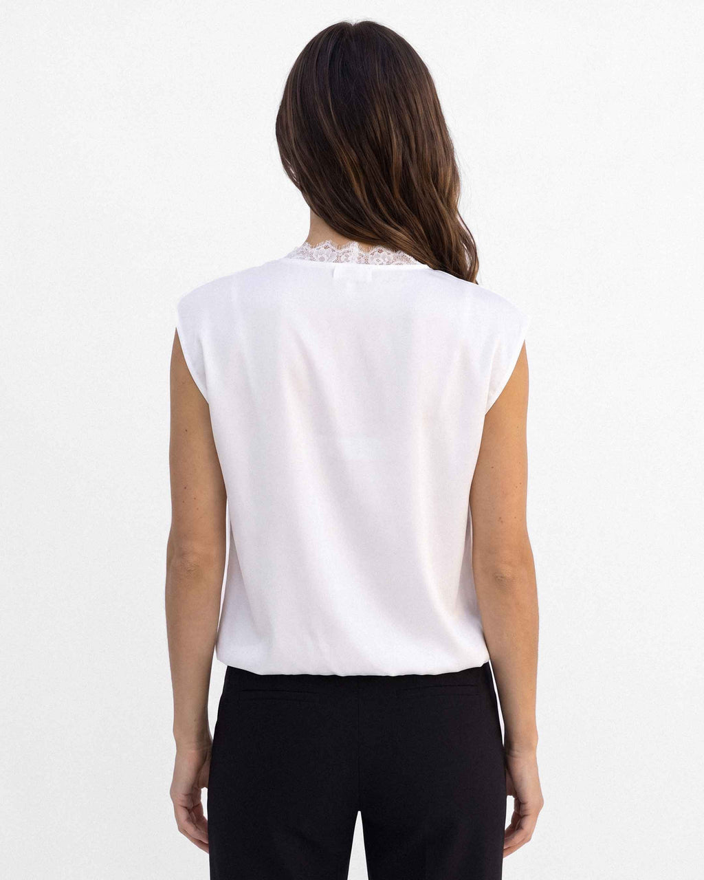 Blusa Encaje Cruzada, color blanco