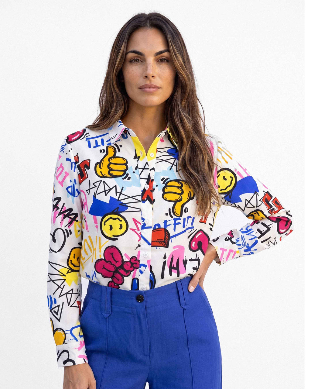 Blusa Estampado Colores, blanco