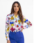 Blusa Estampado Colores, blanco