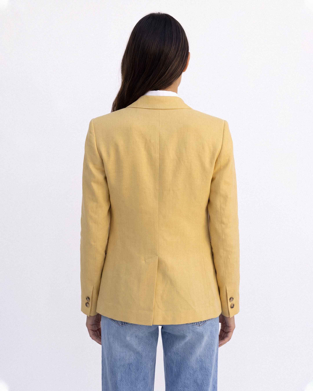 Chaqueta Alana Lino Algodón, color lúcuma