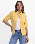 Chaqueta Ariana Lino Algodón, color lúcuma