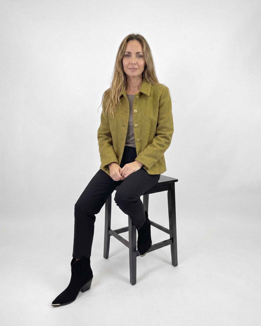 Chaqueta Anastassia Arlen Lana, Color Oliva