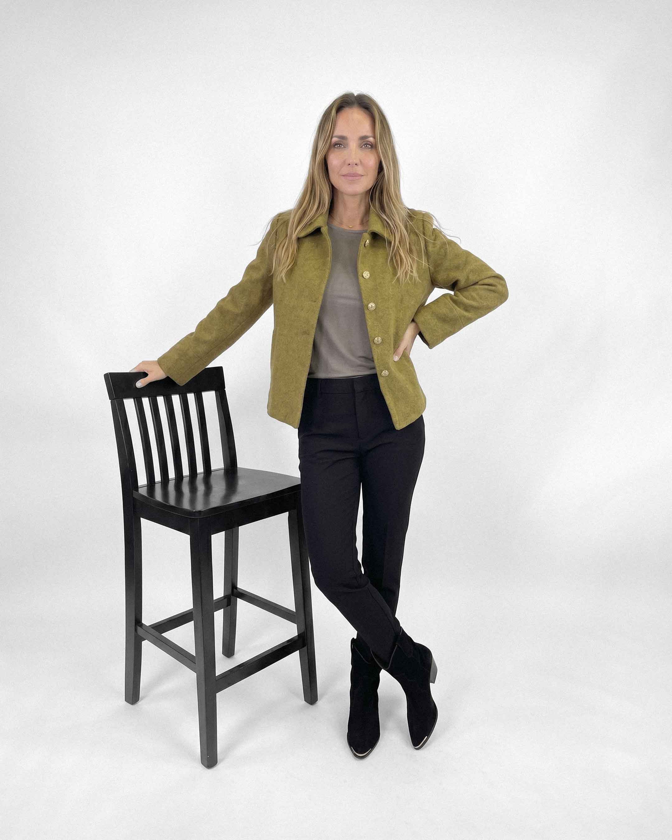 Chaqueta Anastassia Arlen Lana, Color Oliva