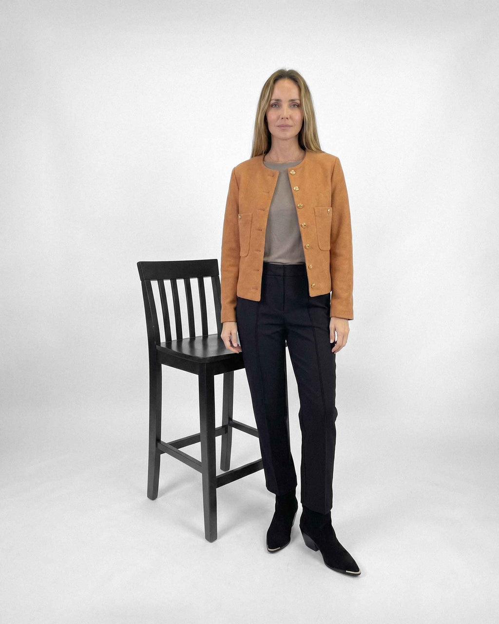 Chaqueta Anastassia Capri Lana, Color Naranja