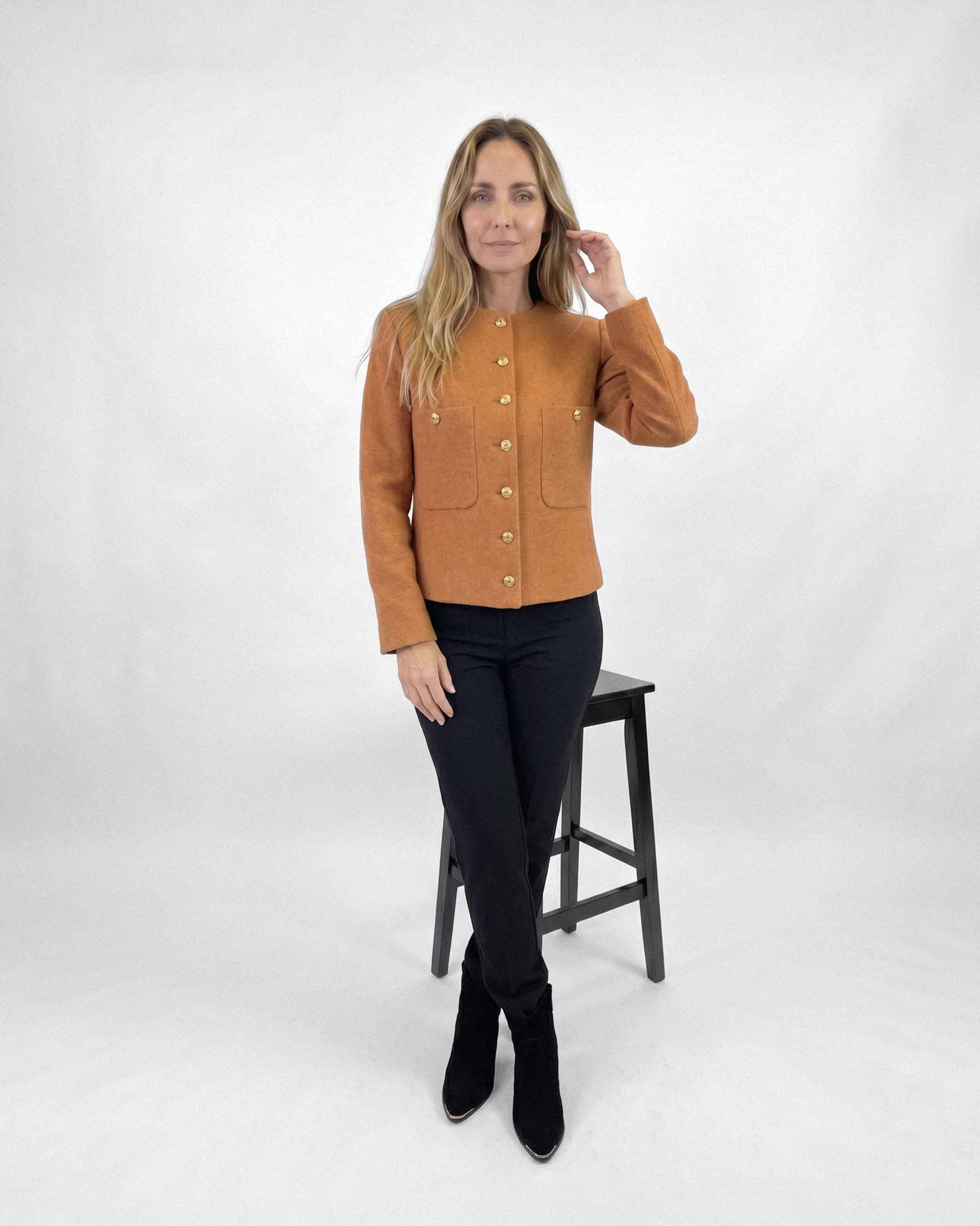 Chaqueta Anastassia Capri Lana, Color Naranja