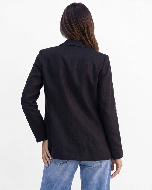 Chaqueta Lulú Lino Algodón, color negro