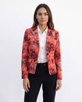 Chaqueta Carmen Lagos Estampado, color rojo y negro