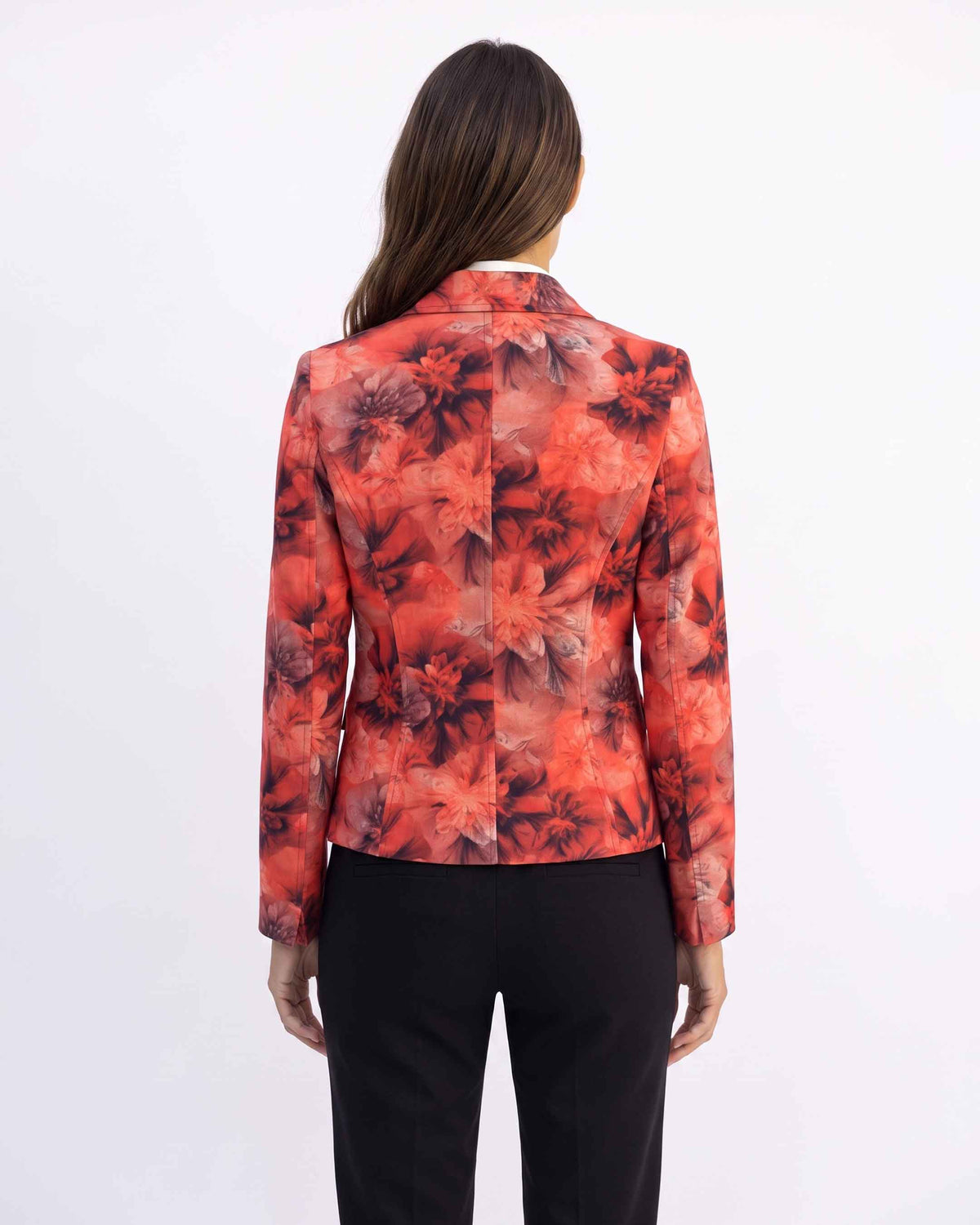 Chaqueta Carmen Lagos Estampado, color rojo y negro