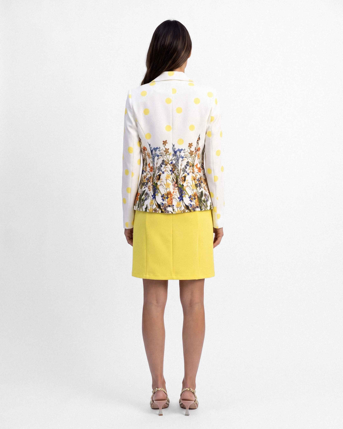 Chaqueta Carmen Milan Flores, color amarillo