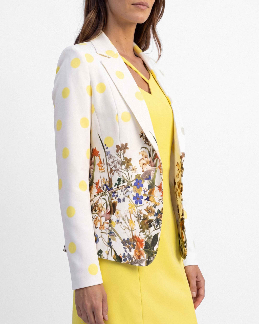 Chaqueta Carmen Milan Flores, color amarillo