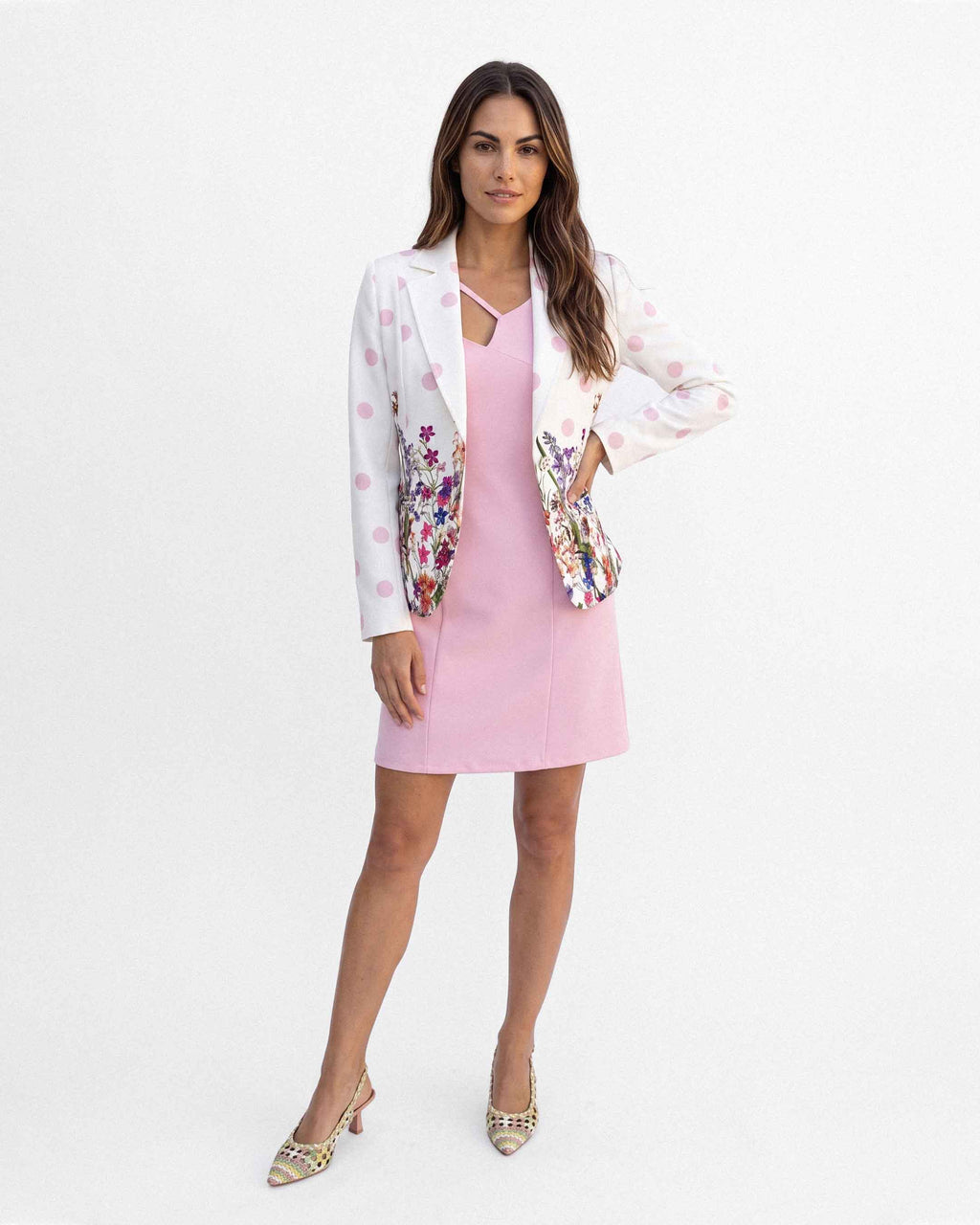 Chaqueta Carmen Milan Flores, color rosa