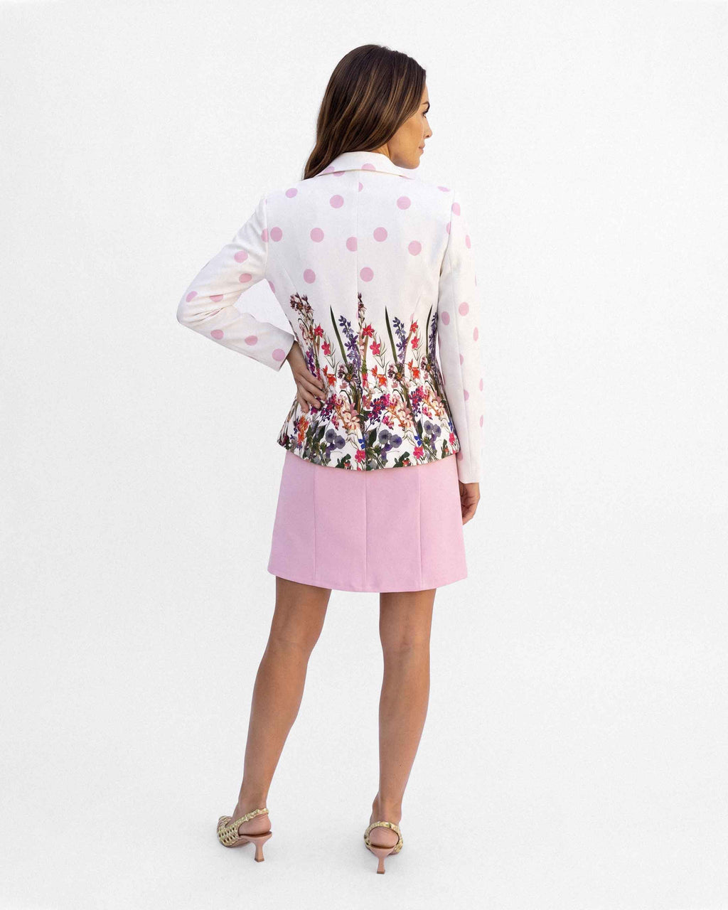 Chaqueta Carmen Milan Flores, color rosa