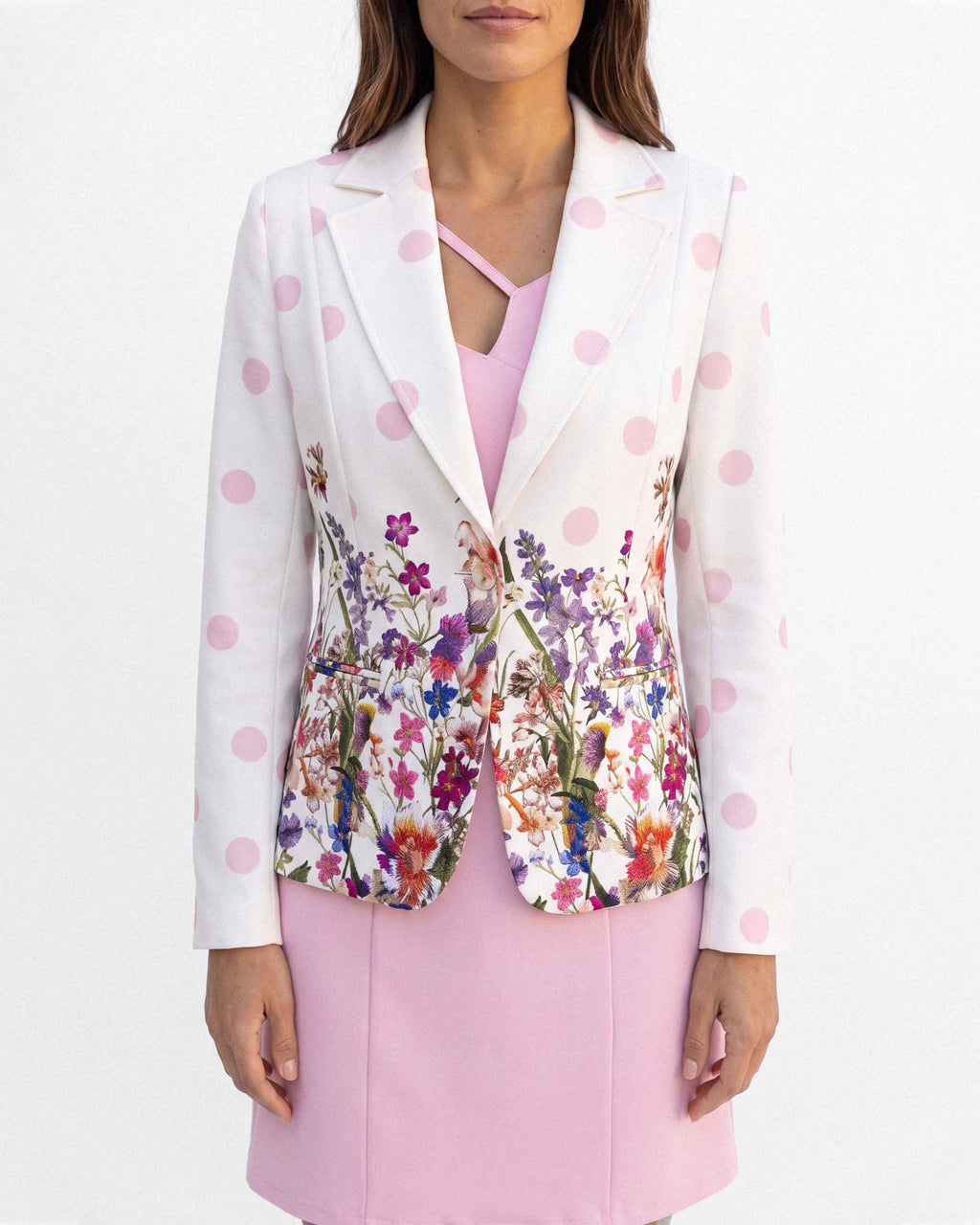 Chaqueta Carmen Milan Flores, color rosa