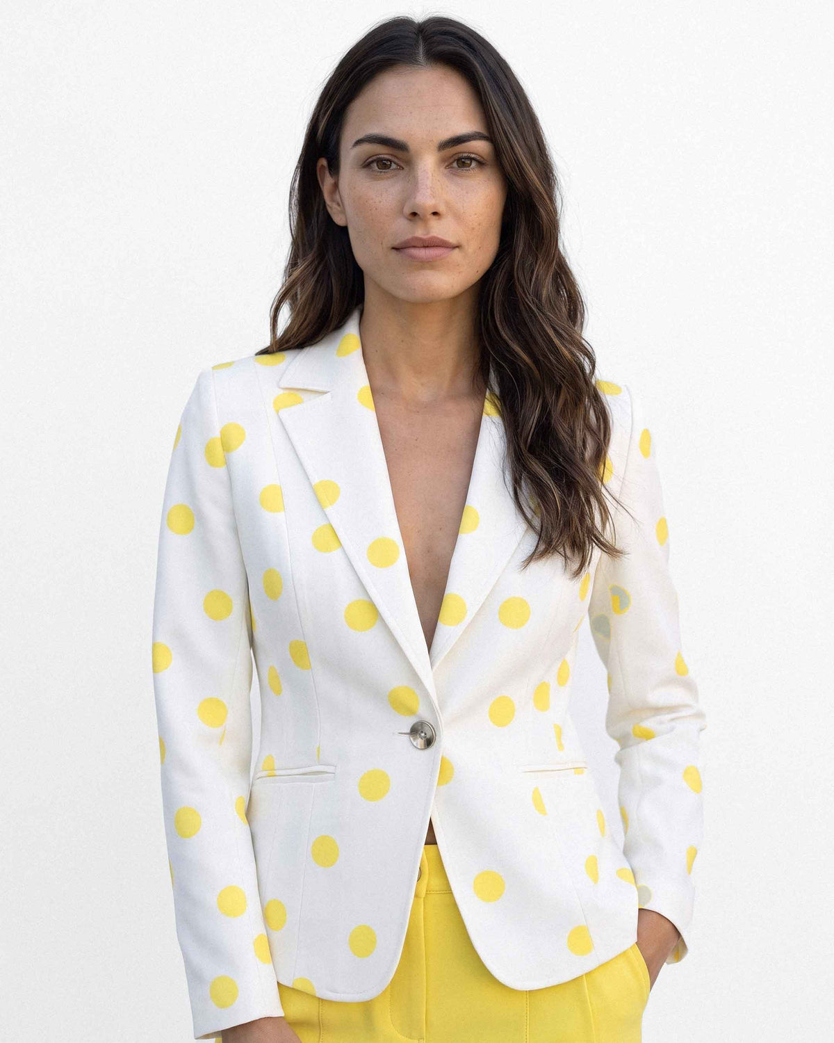 Chaqueta Carmen Milan Lunares, color amarillo