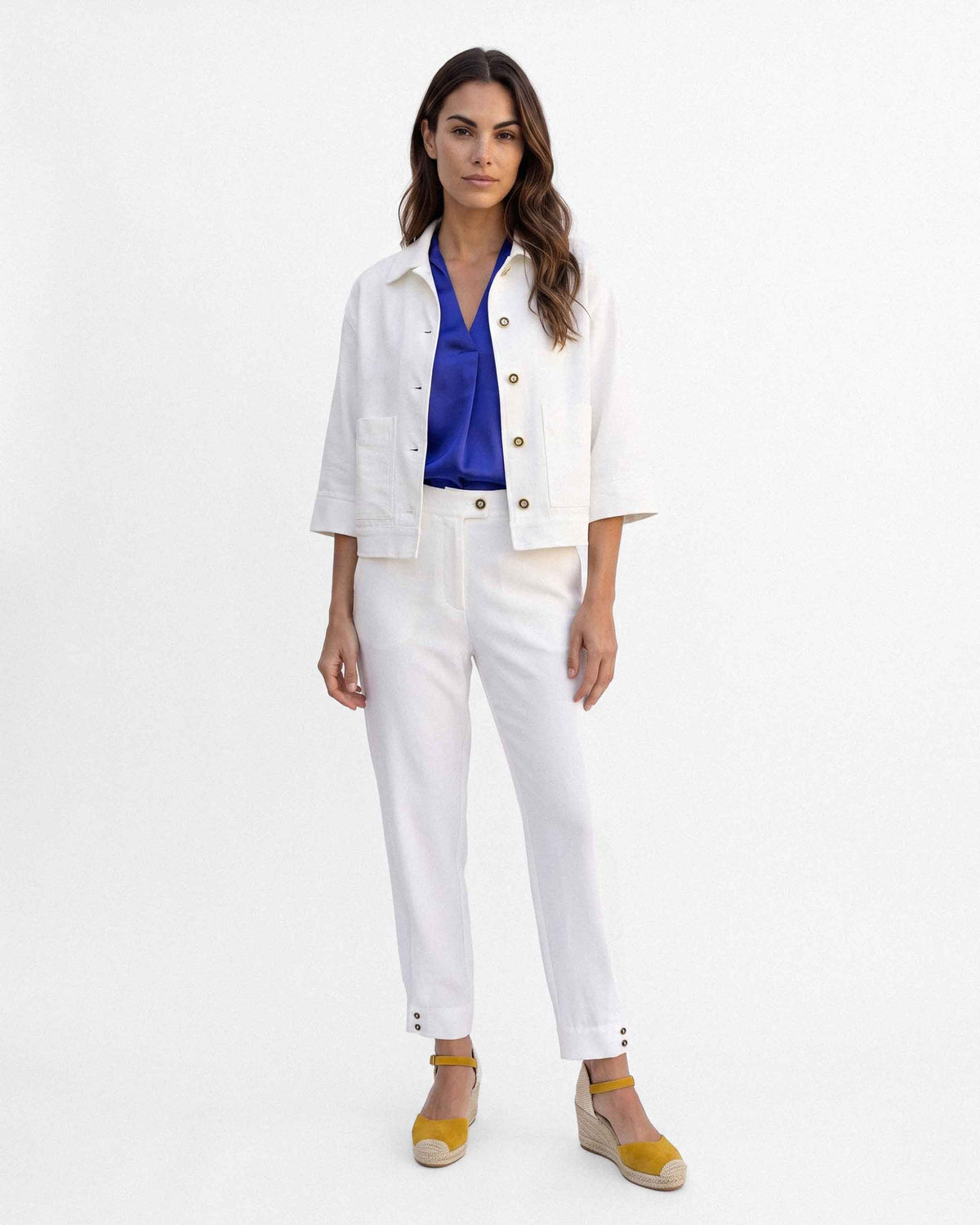 Chaqueta Mallorquita Twill-ZH, color blanco
