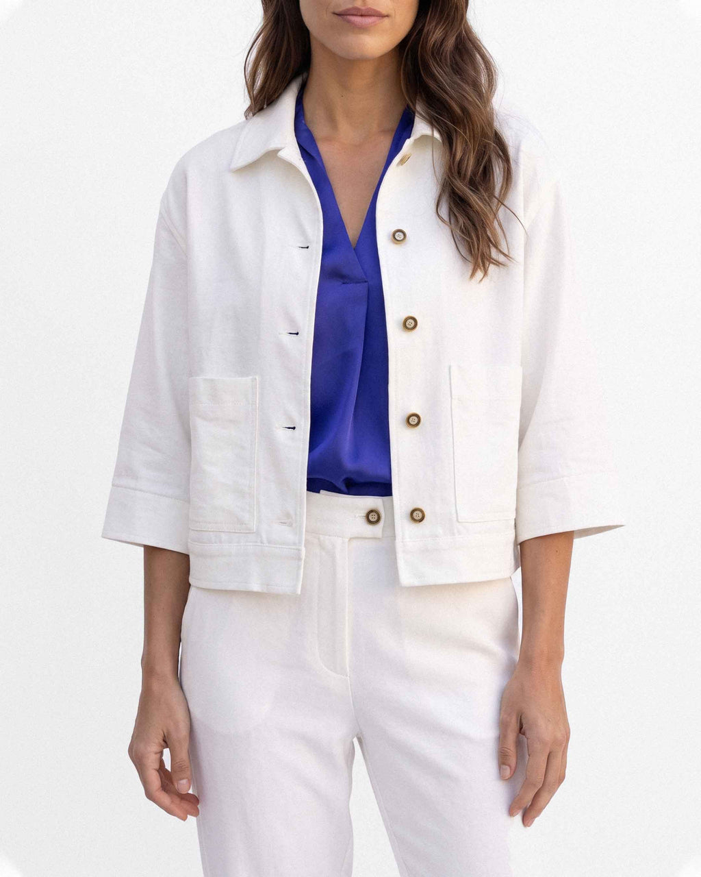 Chaqueta Mallorquita Twill-ZH, color blanco