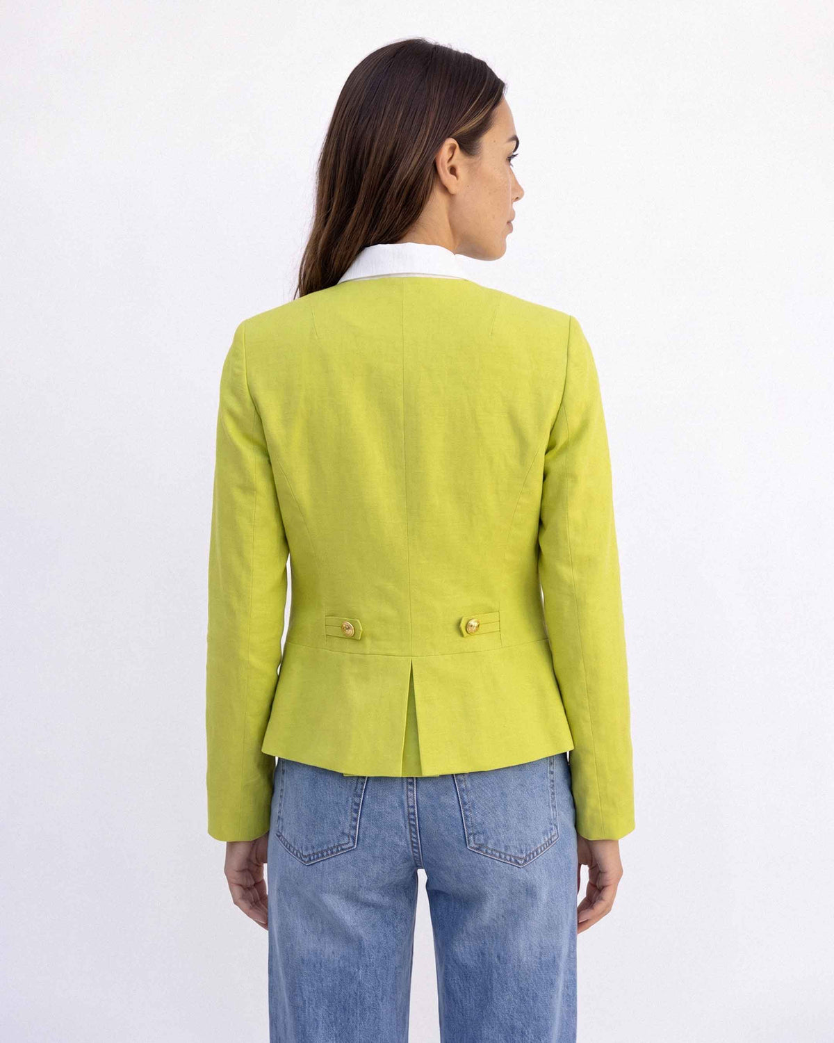 Chaqueta Nápoles Lino Algodón, color pistacho