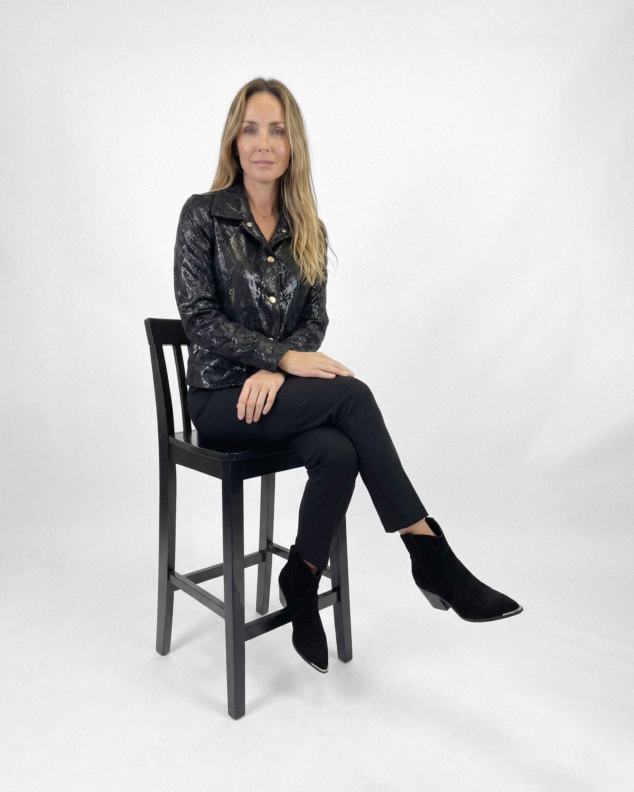 Chaqueta Paula Velvet Negro