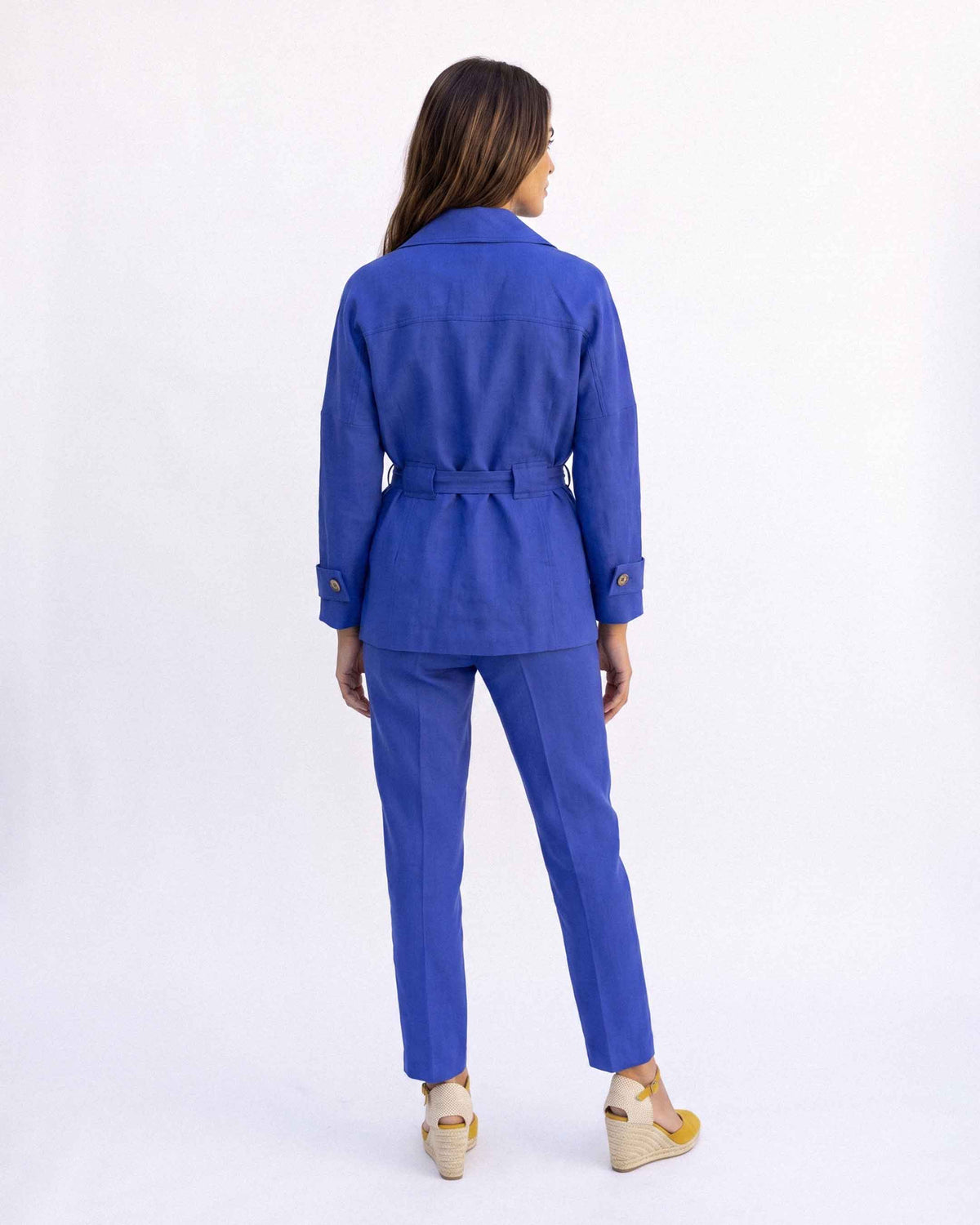 Chaqueta Saray Lino Algodón, color azulino