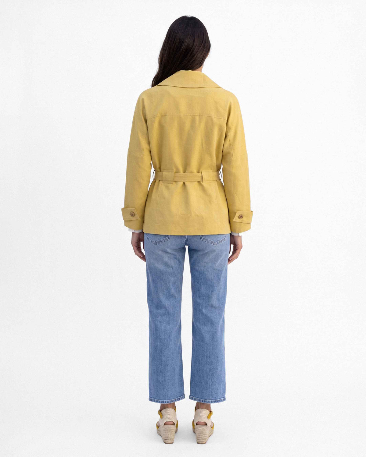 Chaqueta Saray Lino Algodón, color lúcuma