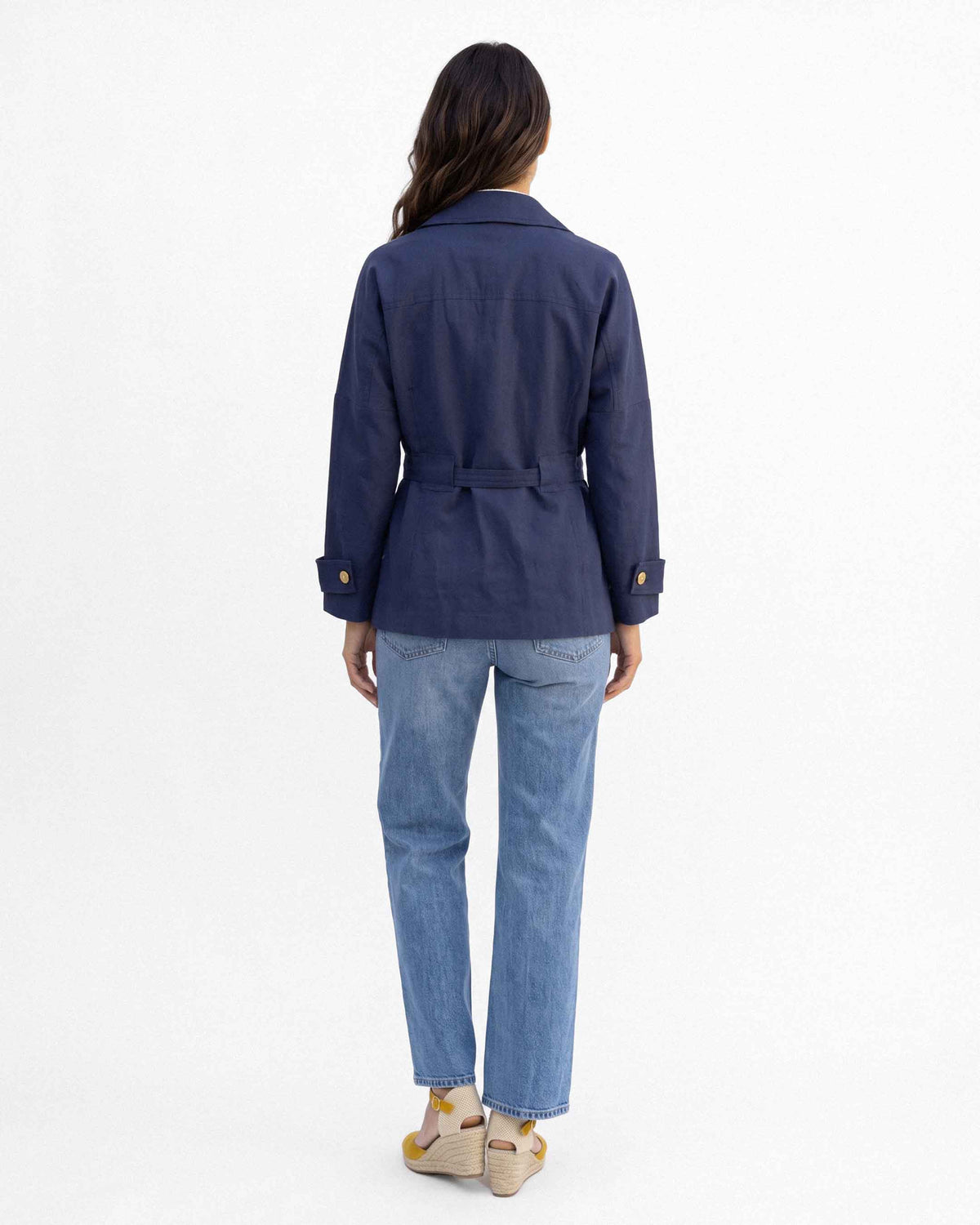 Chaqueta Saray Lino Algodón, color marino
