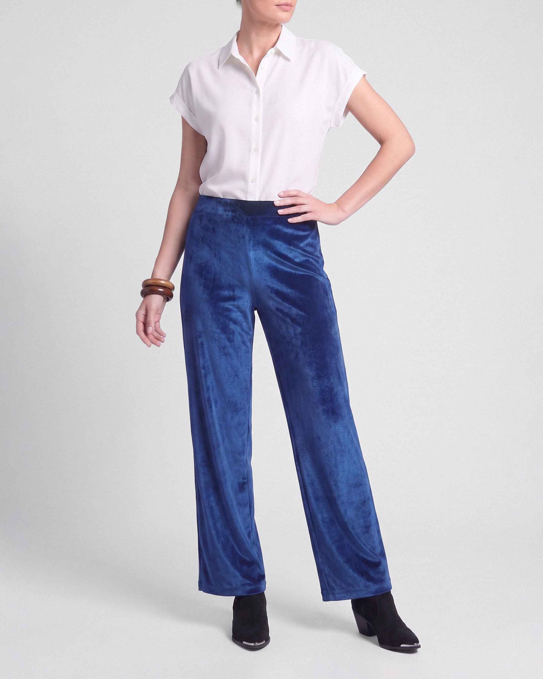 Pantalón Anastassia Dakota Velluto, Color Azul