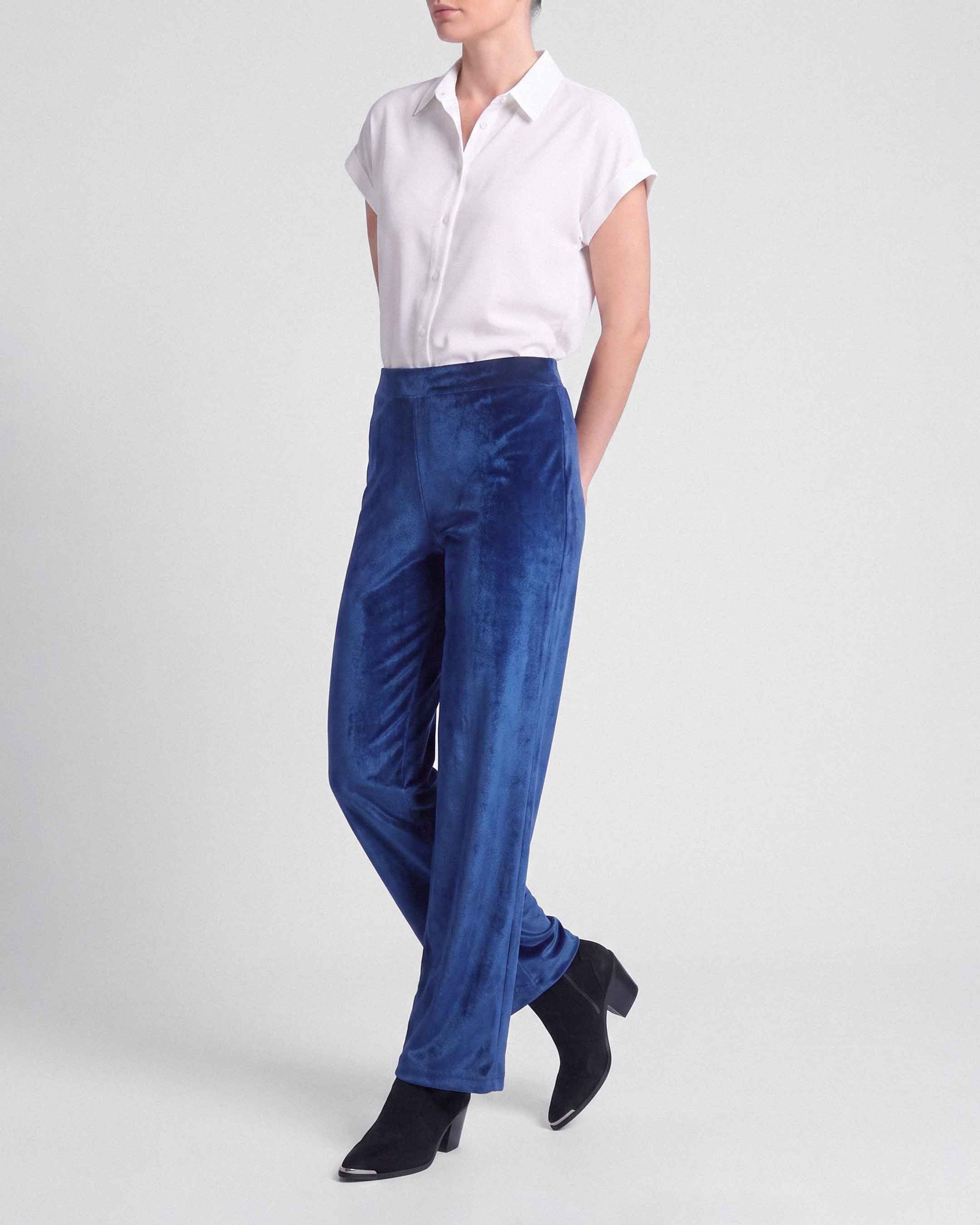 Pantalón Anastassia Dakota Velluto, Color Azul