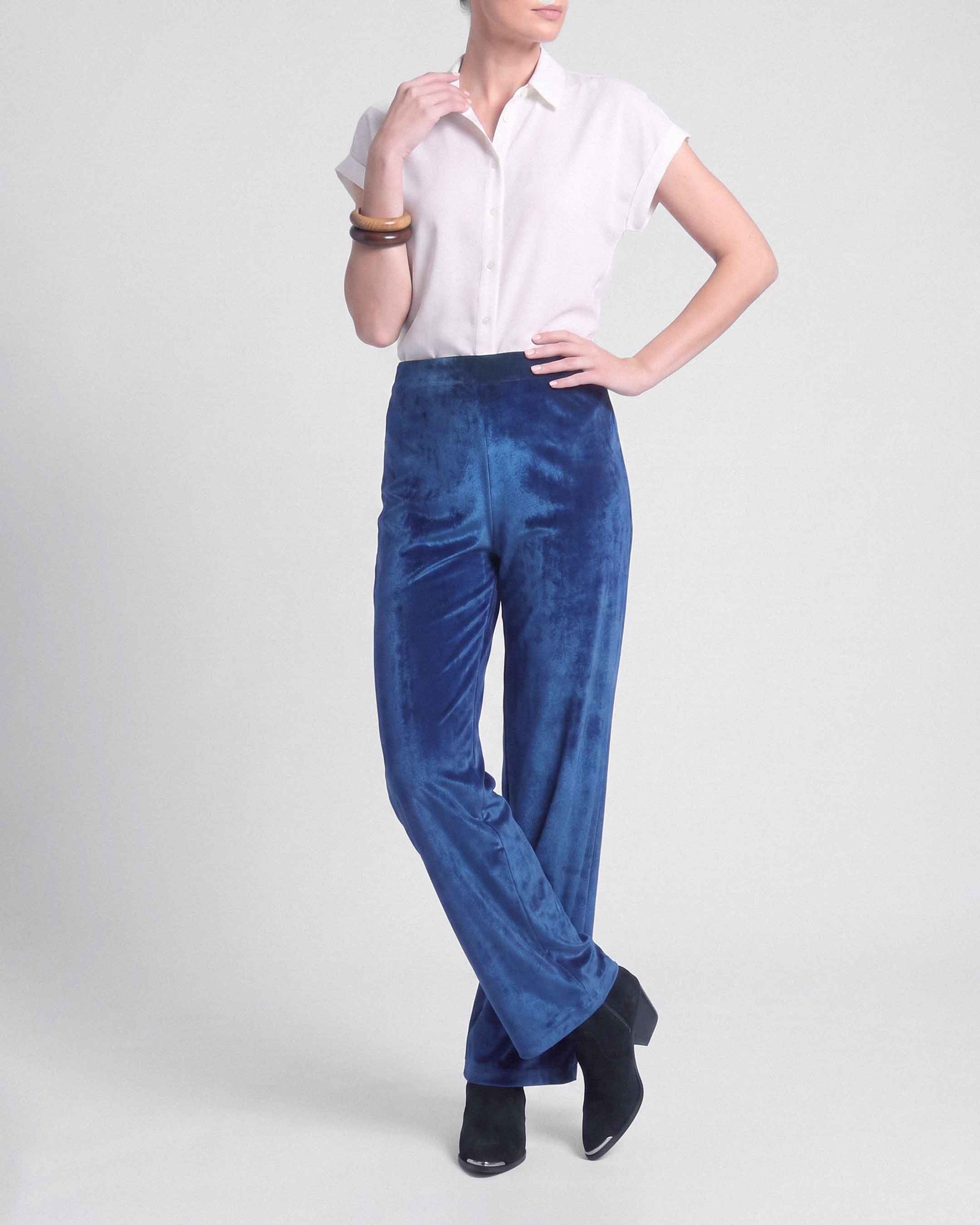 Pantalón Anastassia Dakota Velluto, Color Azul