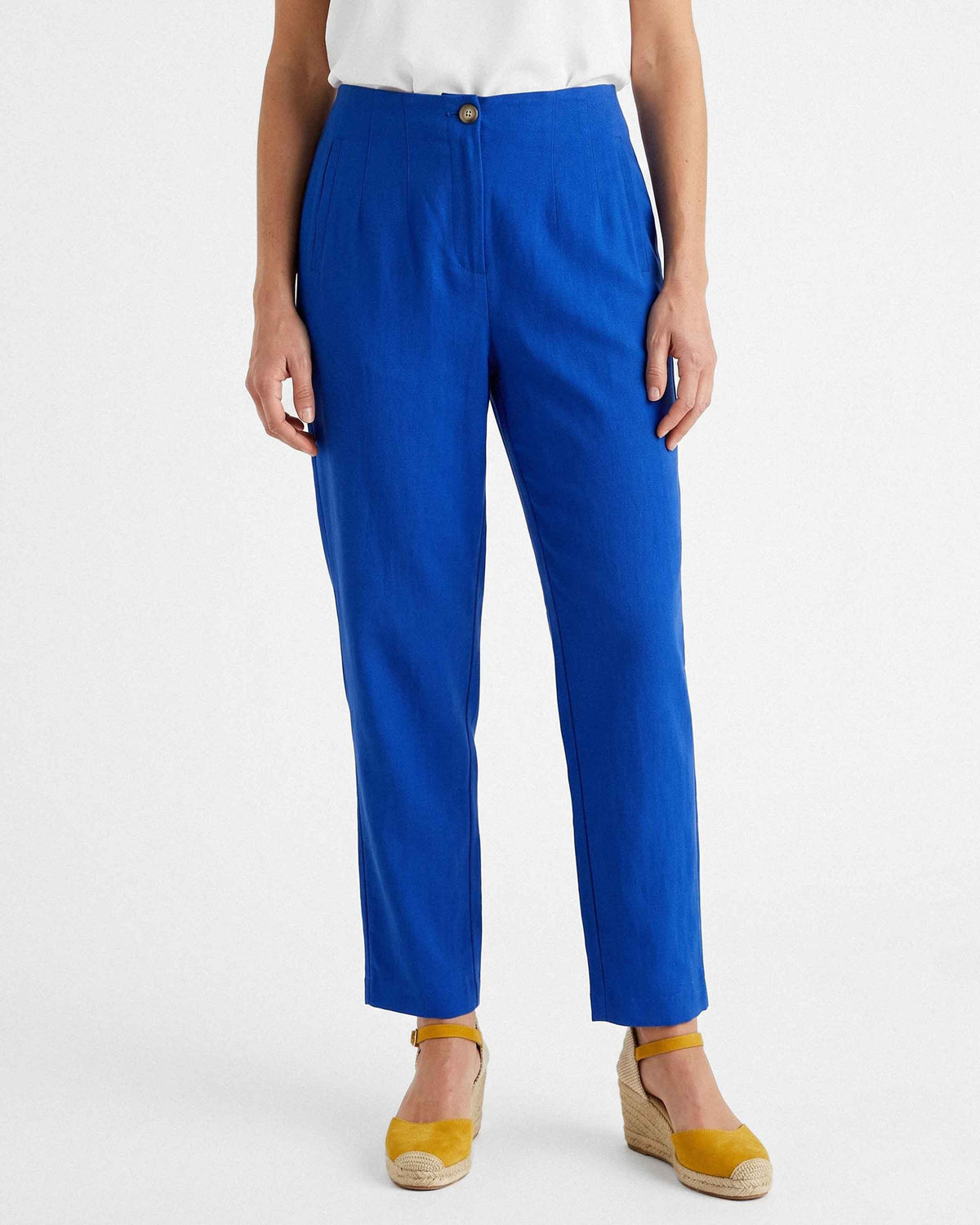 Pantalón Lucía Lino Algodón, color azulino