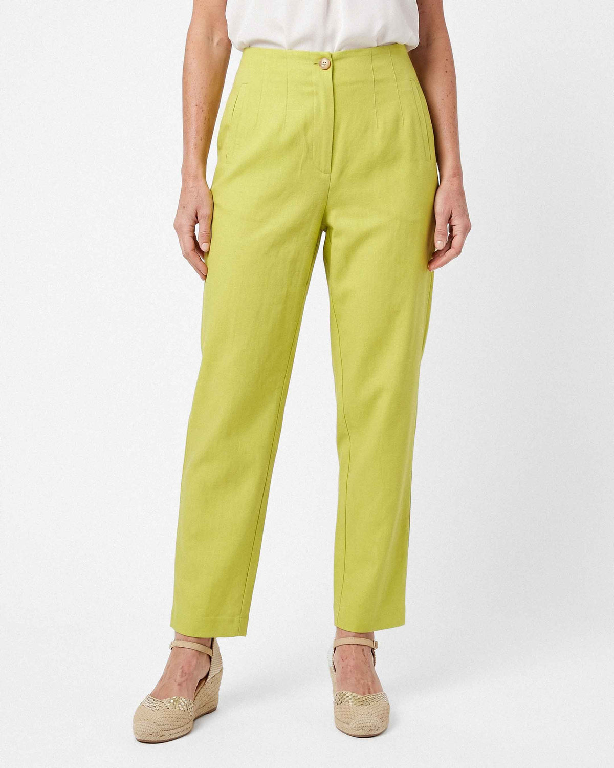 Pantalón Lucía Lino Algodón, color pistacho