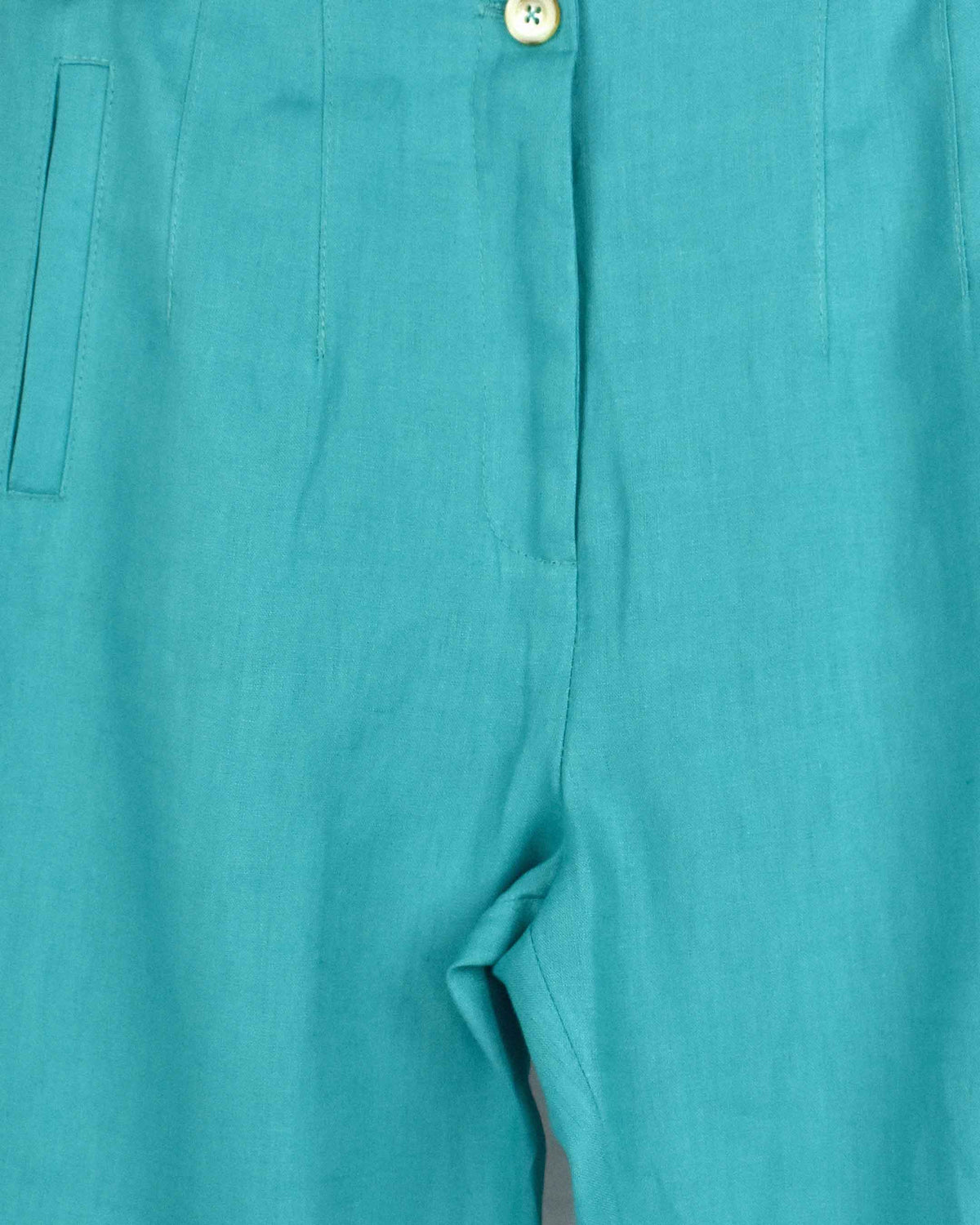 Pantalón Lucia Lino Algodón, color turquesa
