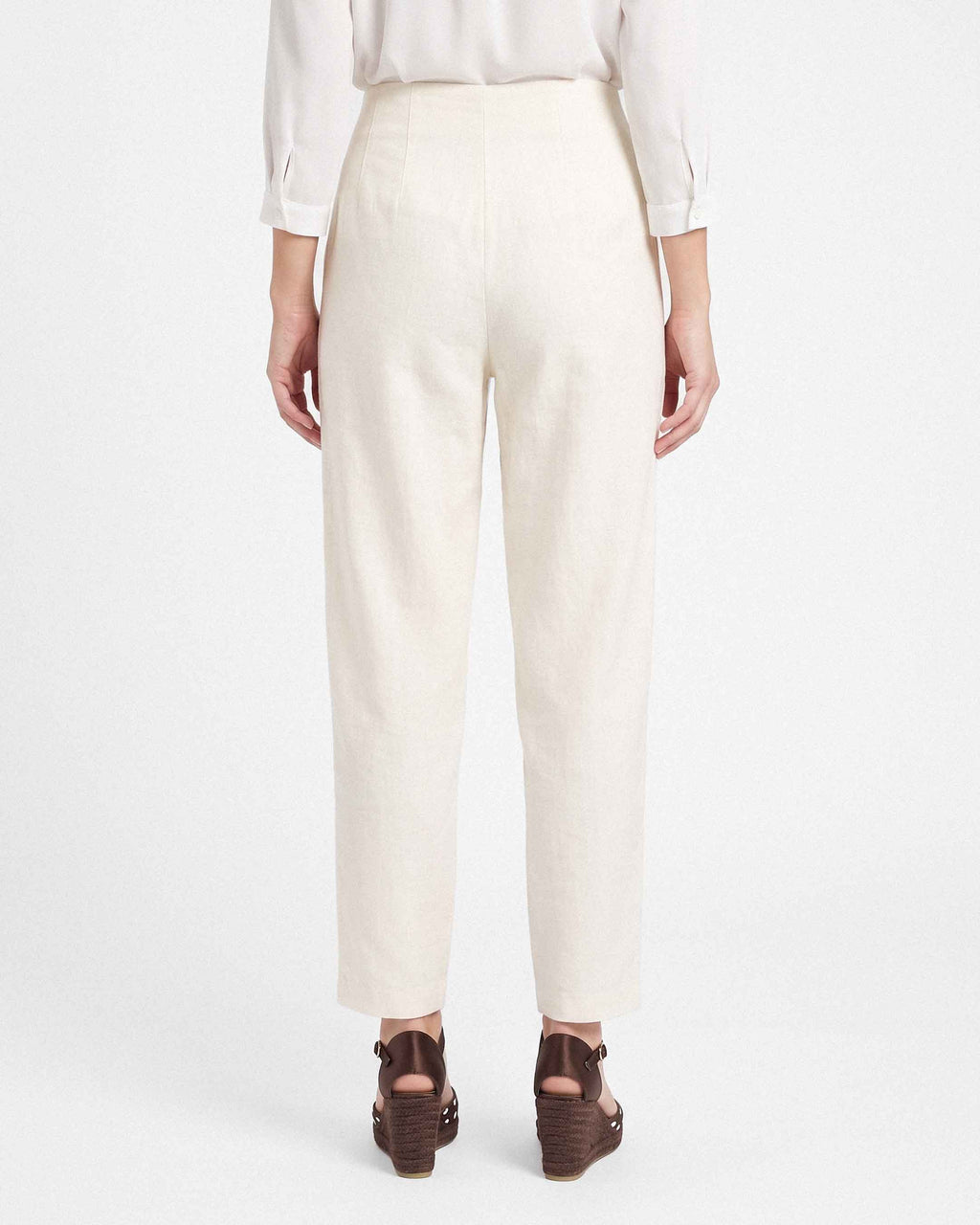 Pantalón Lucía Lino Venecia, color crudo