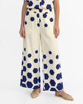 Pantalón Estampado Figuras, color azul y crudo