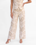 Pantalón Lino Bordado, color beige