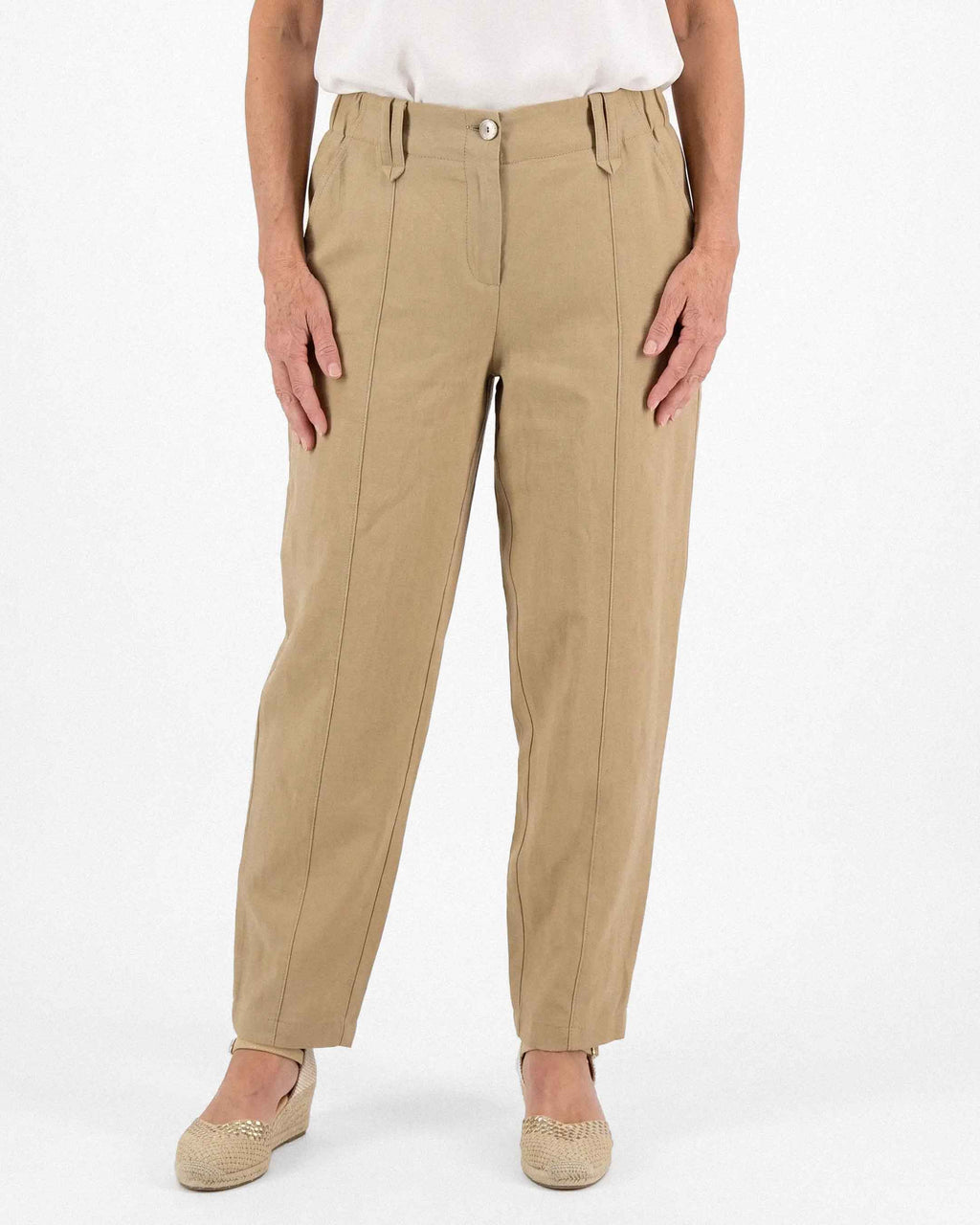 Pantalón Zuna Lino Algodón, color beige