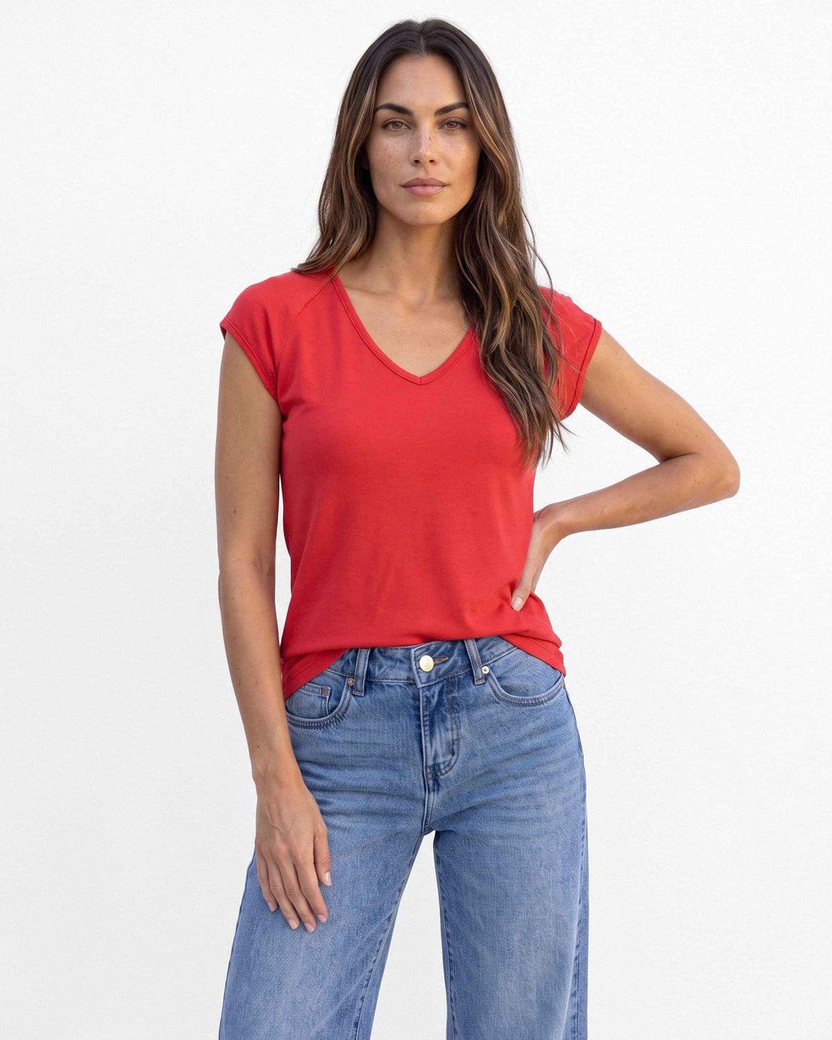 Polera Analia San Remo, color rojo
