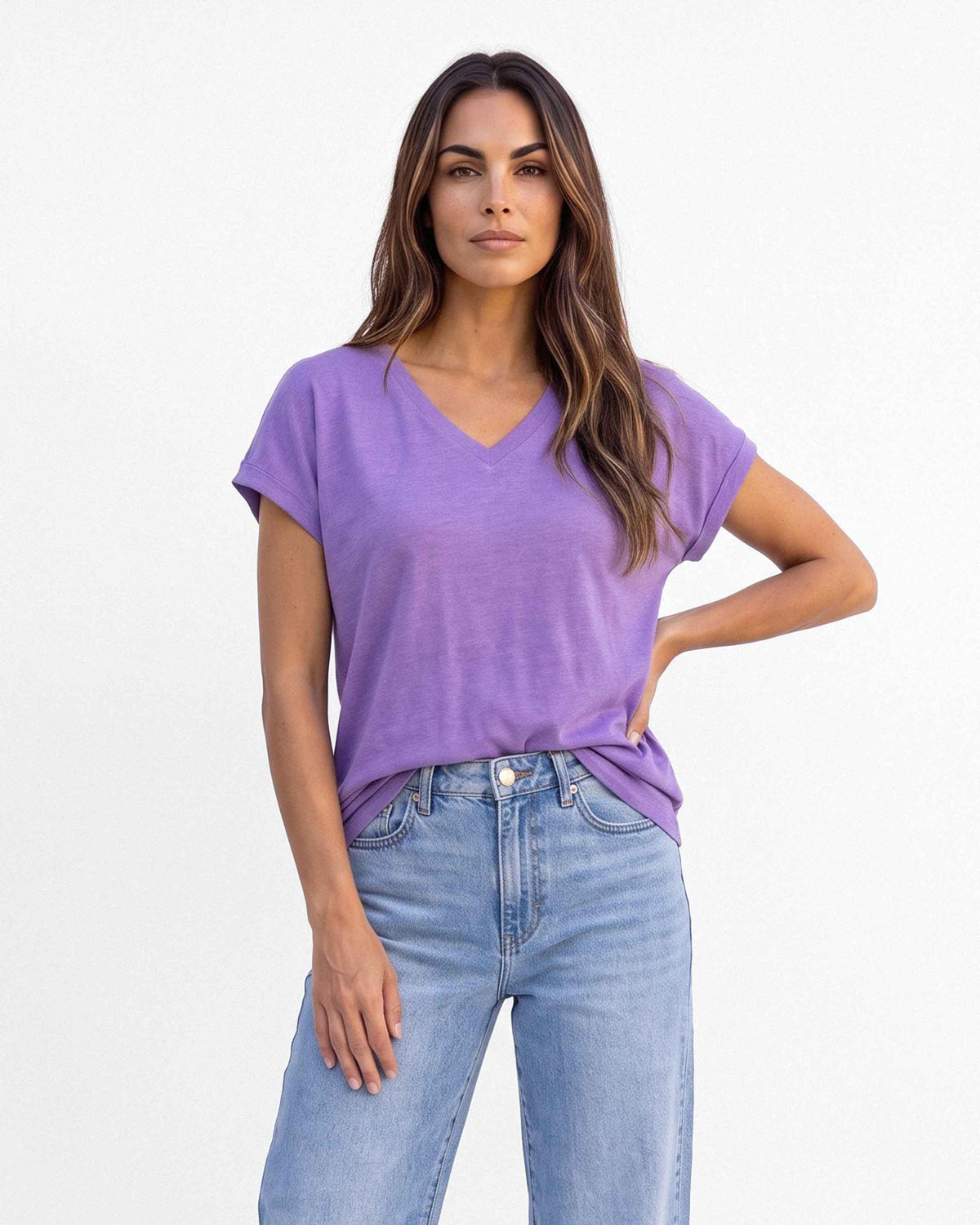 Polera Simply Flame, color lila