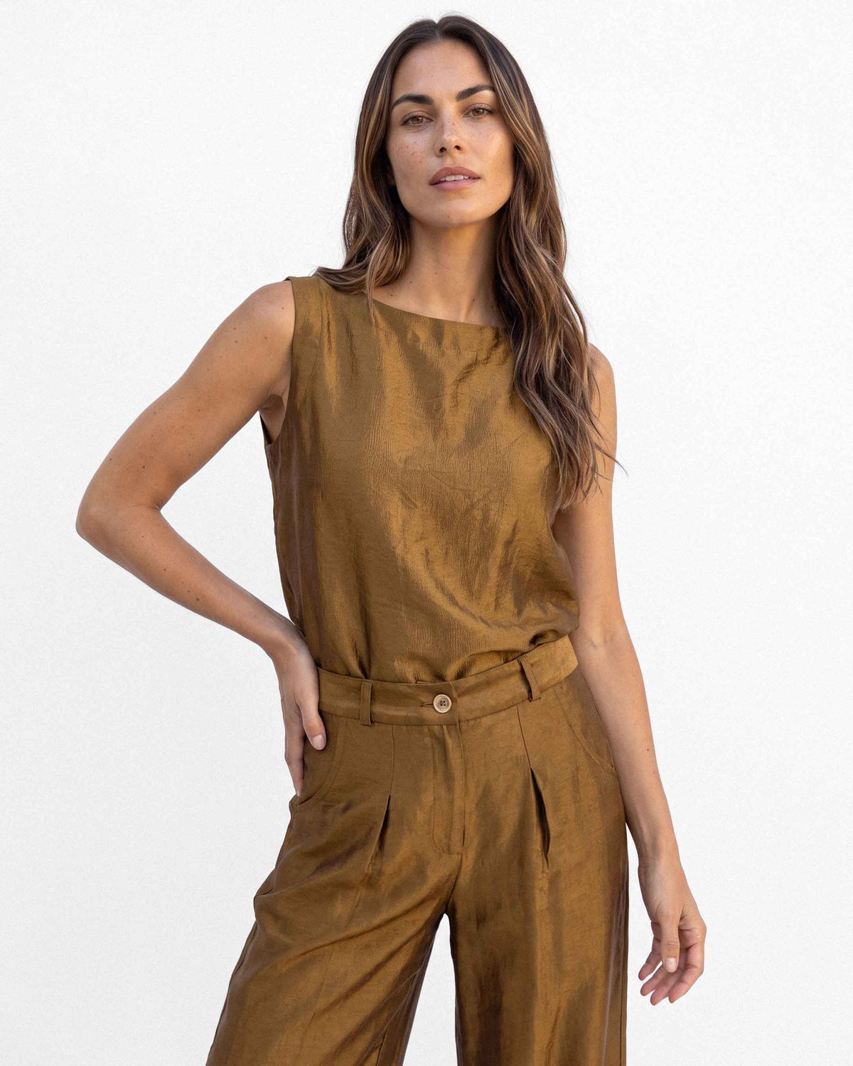 Top Paulina Join Life, color tabaco