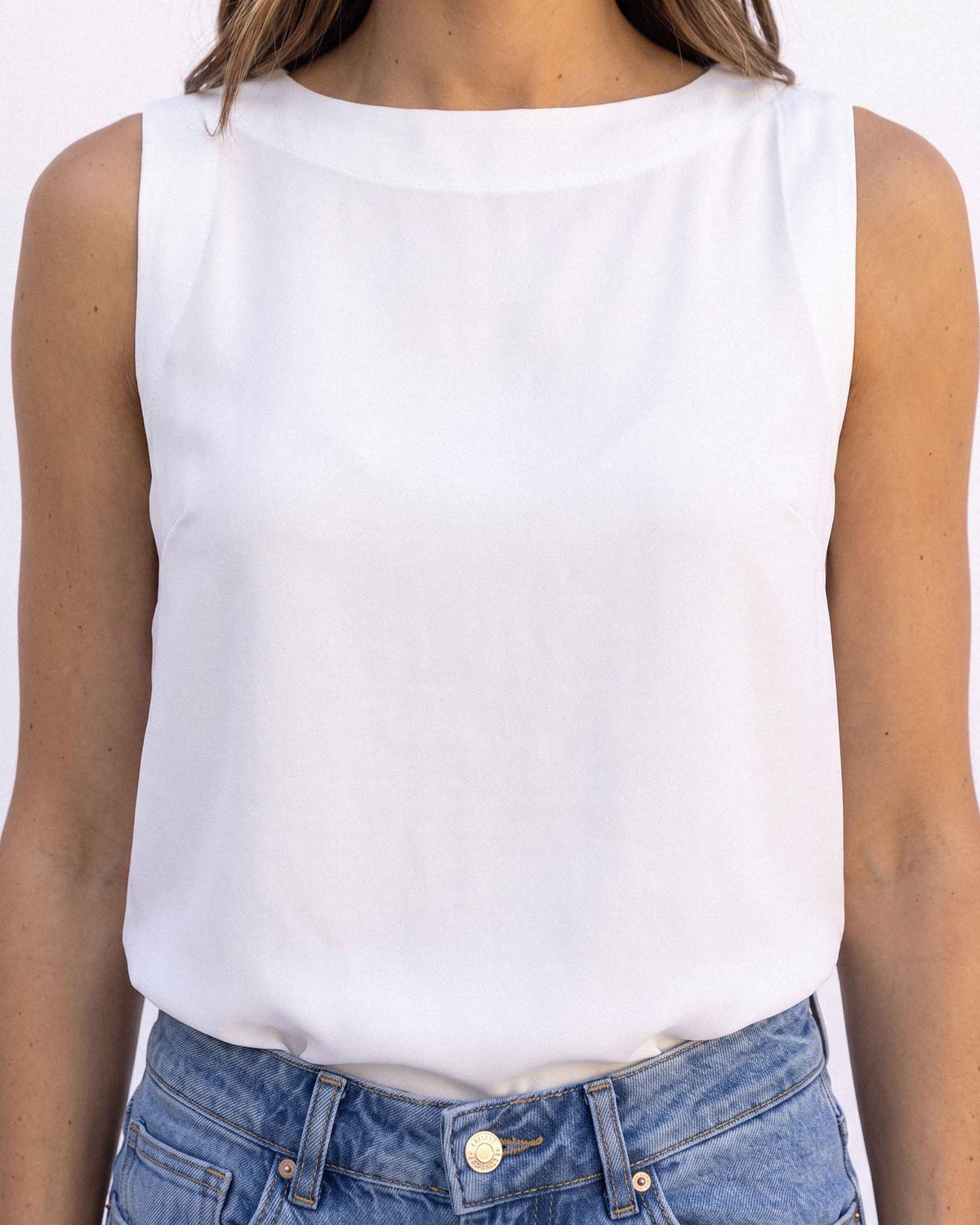Top Paulina Nimes, color blanco