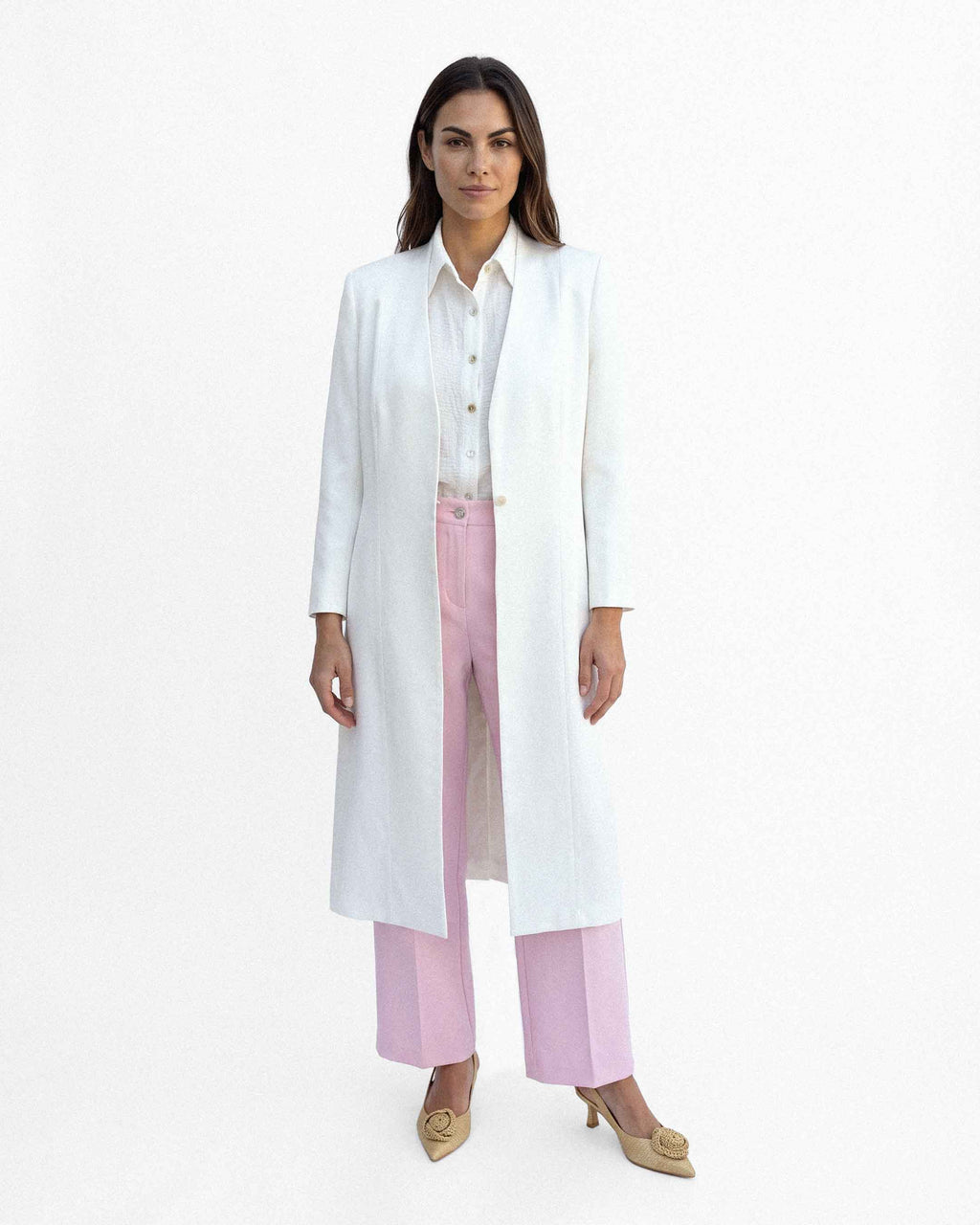Trench Teba Bliss, color blanco