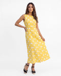 Vestido Carla Lagos Lunares, color amarillo