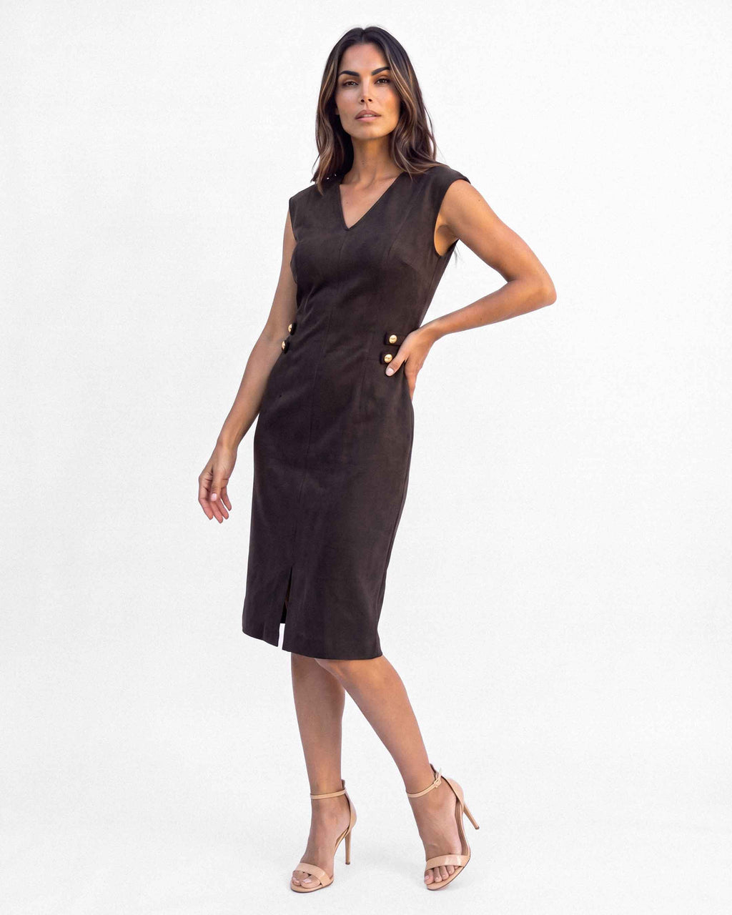 Vestido Gales Lino Ordino, color moro
