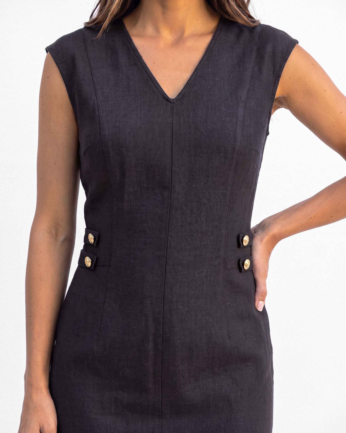 Vestido Gales Lino Ordino, color moro