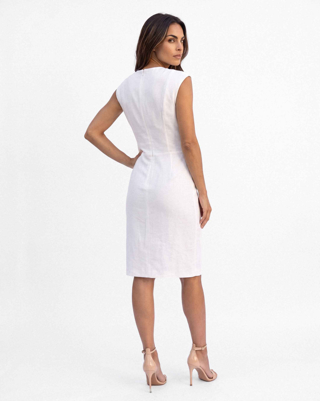 Vestido Gales Lino Venecia, color crudo
