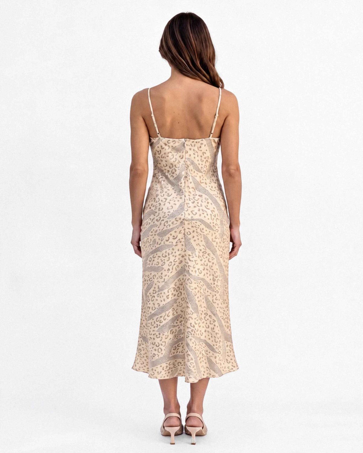 Vestido Estampado Print, color beige