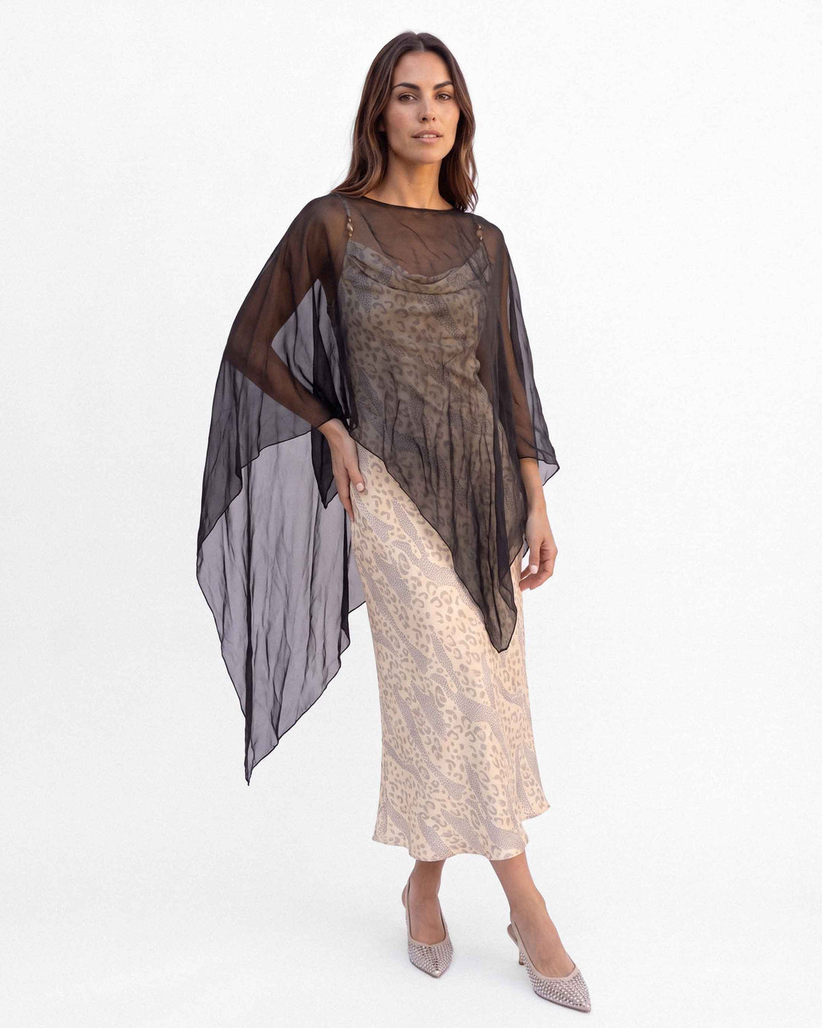 Vestido Estampado Print, color beige
